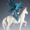 Fairy Collection~Blue Fairy On Unicorn Figurine Statue 11" High Resin New In Box