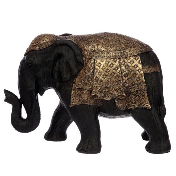 Home Decor~Decorative Thai Brushed Black and Gold Large Elephant