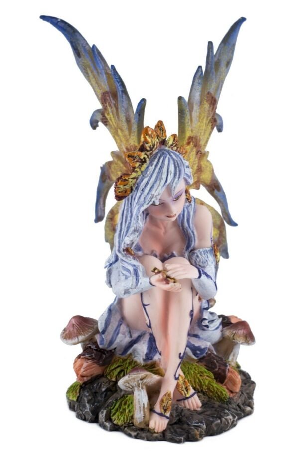Fairy Collection~Leaf Fairy With Mushrooms Figurine 6"H Highly Detailed Resin New In Box!