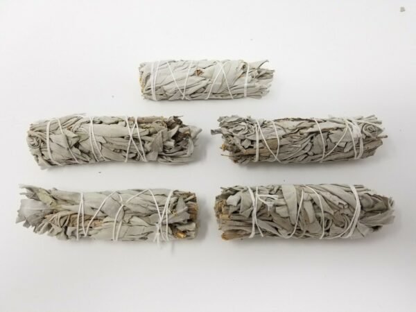 Palo Santo & Sage~5X White Sage Smudge Sticks / Wands 4 - 5 " Negativity Removal