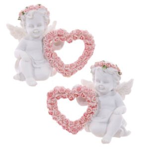 Home Decor~Cherub with Rose Heart Angel, Heaven, Remembrance, Loved one