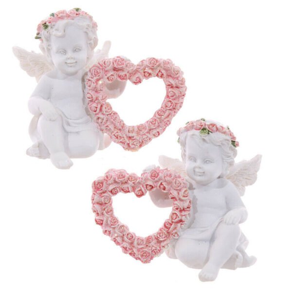 Home Decor~Cherub with Rose Heart Angel, Heaven, Remembrance, Loved one