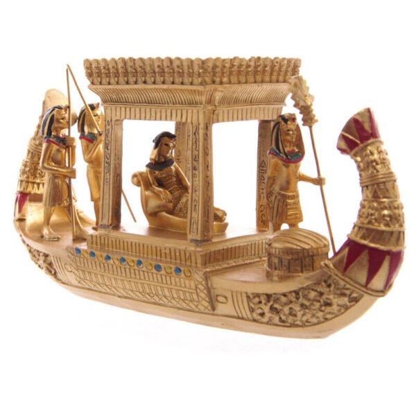 Home Decor~Decorative Gold Egyptian Canopy Boat Figurine Art Sculpture Ornament Decor