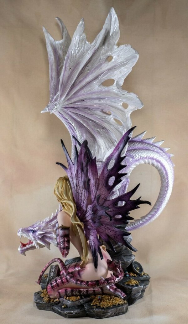 Fairy Collection~Large Scale Reptilian Fairy With Dragon Figurine Statue 22.5" High New!
