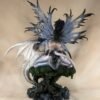 Fairy Collection~Large Fairy With Tail and Scales White Dragon Figurine Statue 18" High New!
