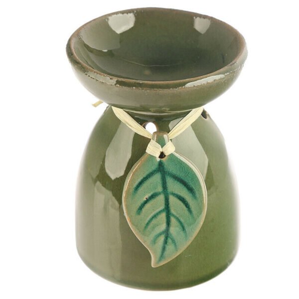 Home Fragrance~Ceramic Oil Wax Melt Burner - Tropical Leaf Design Decoration