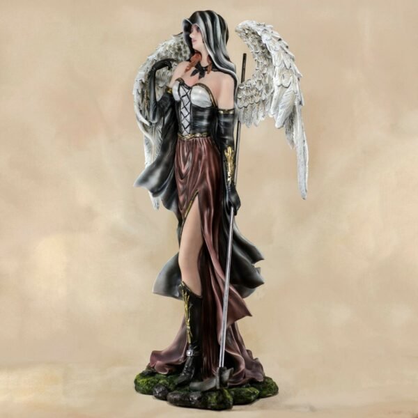 Fairy Collection~Large Gothic Dark Angel Fairy With Scythe Figurine Statue 20.25"H Resin Reaper