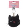 Home Decor~Fun Collectable Pom Pom Keyring Black Cat Bag Charm Keychain Split Ring Gift