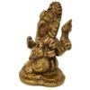 Hinduism Statues & Figures~Brass Antique Finish Sitting Ganesh Statue 2.5"H 1.75"W