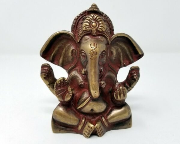 Hinduism Statues & Figures~Brass Metal Antique Brass Ganesh Antique finish 3.5"H
