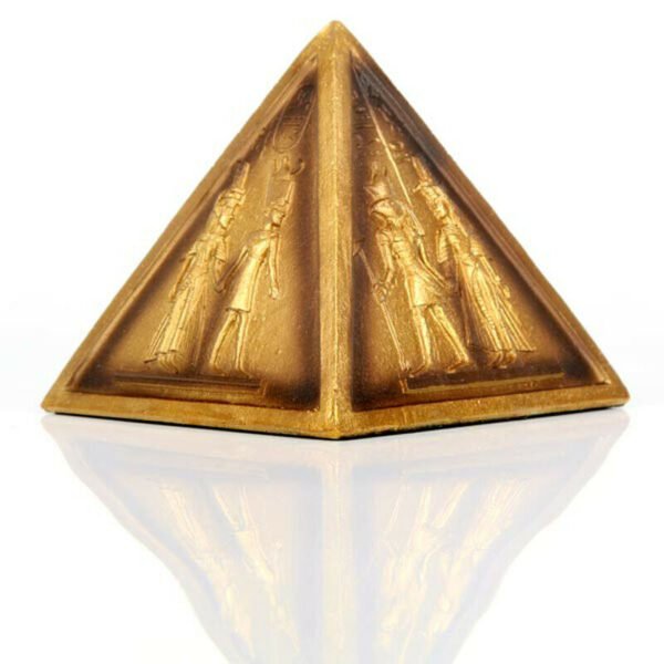 Home Decor~NEW Hieroglyphic Decorated Pyramid Egyptian Style Ornament 8 cm High Egypt