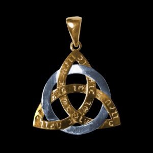 Magicun Talisman~Magicun ~Amulet Celtic Triquetra Trinity Force Power Ancient Sterling silver and gold