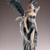 Fairy Collection~Gothic Black Angel Dark Fairy With White Dragon Figurine 16.75"H Resin Statue