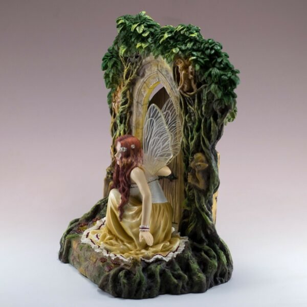 Fairy Collection~Forest Fairy At Open Door Figurine Statue With LED Light 8.75" High New In Box!