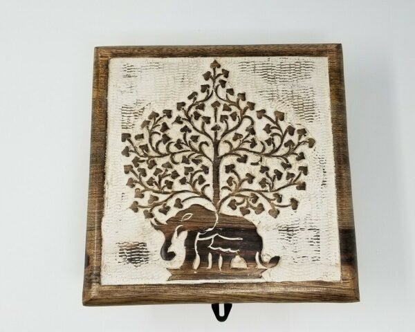 Wicca & Paganism~NEW Elephant Tree Wooden Carved Box, 4 x 6", Hand Carved, Brand New