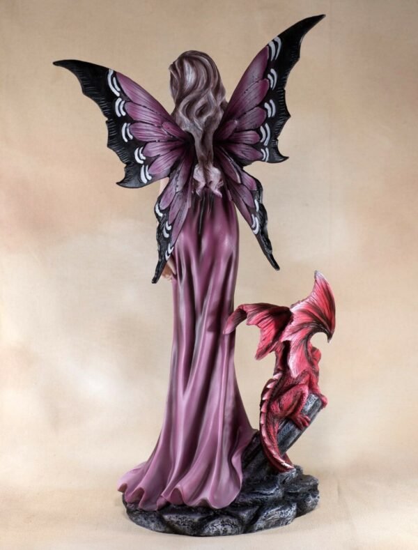 Fairy Collection~Amethyst Fairy With Dragon Holding Crystal Ball Figurine Statue 16.5" High New!