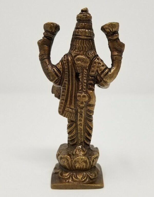 Hinduism Statues & Figures~Solid Brass Silver Plated Finish Ganesh 2"H