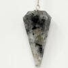 Magicun Stone~Rainbow Moonstone Pendulum with Chain, Faceted (Natural Crystal Stone)