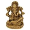 Hinduism Statues & Figures~Brass Antique Finish Ganesh Statue 3"H 2.5"W