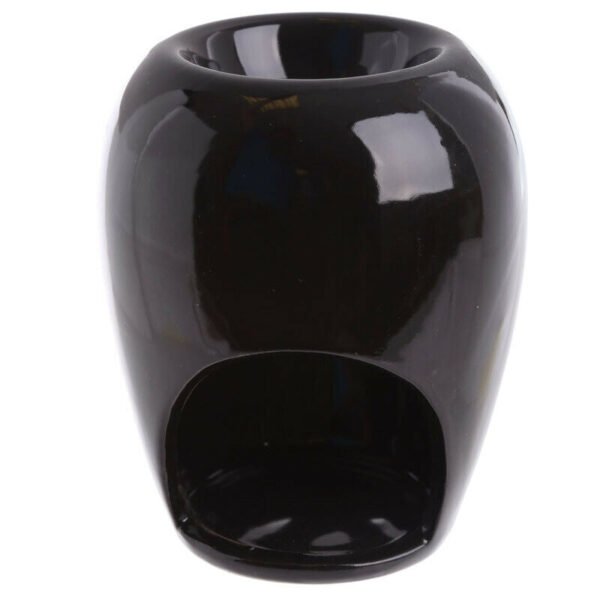 Home Fragrance~Simple Black High Gloss Bulb Shaped Ceramic Oil Burner