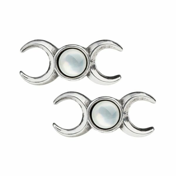 Alchemy Gothic Pewter - TRIPLE GODDESS - Stud Earrings