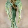 Fairy Collection~Large Scale Green Angel Fairy With Peacock Figurine Statue 21" High New In Box