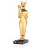 Home Decor~Decorative Gold Standing Bast Egyptian Figurine Sistrum Ornament