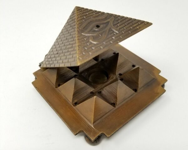 Home Fragrances ~NEW Solid Brass Egyptian 9 Pyramid Cone Burner Honey Gold Finish - 2 1/2" x 4"
