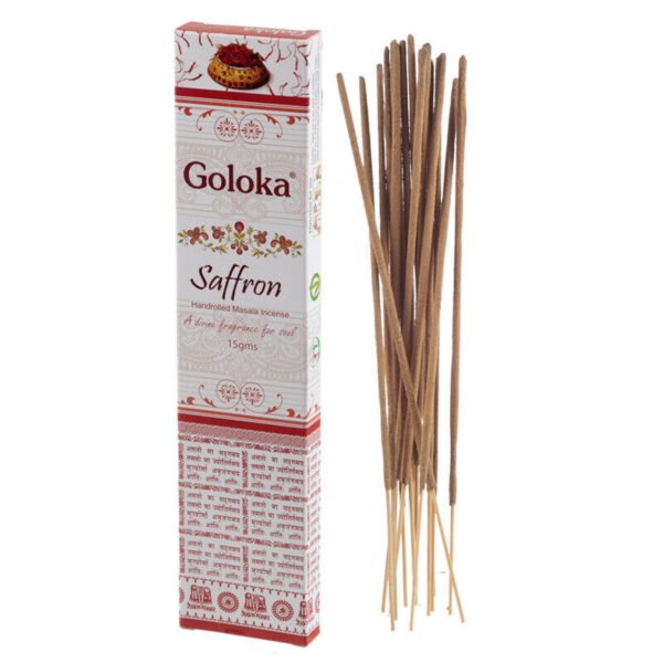 Home Fragrance~Goloka Masala Incense Sticks Saffron 12 x 15g packs - PACK OF 12