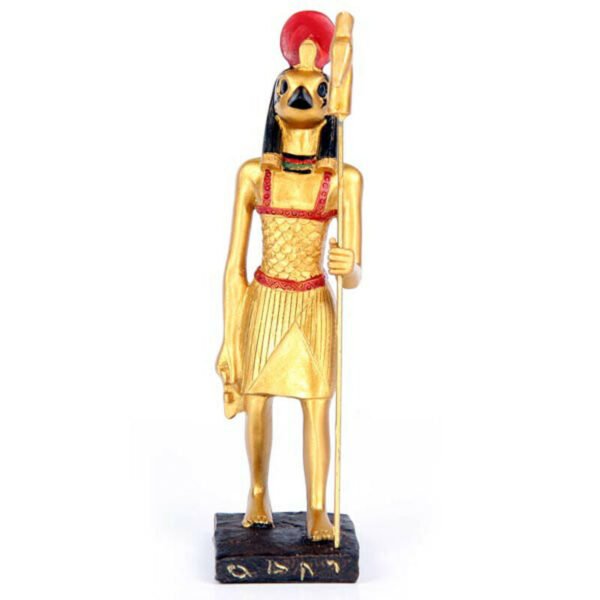 Home Decor~Decorative Gold Standing Horus Egyptian Figurine Ankh Staff Ornament