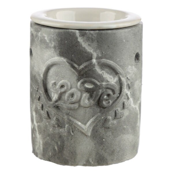 Home Fragrance~Love Heart Concrete & Ceramic Oil Burner - Simple Design Home Fragrance
