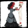 Magicun Giftware~Bride & Groom DEVOTED TO YOU Skeletons Skull Wedding Figurine Cake topper Gothic
