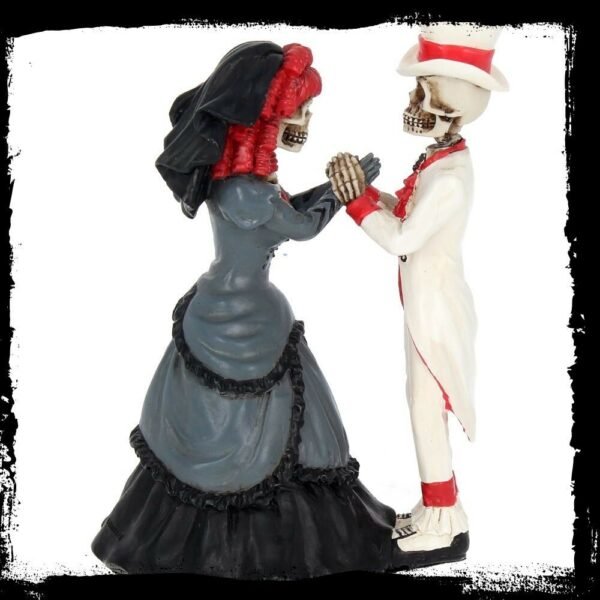 Magicun Giftware~Bride & Groom DEVOTED TO YOU Skeletons Skull Wedding Figurine Cake topper Gothic