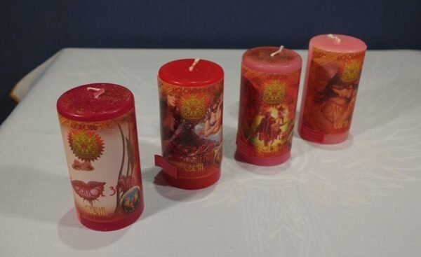 MagicunTarot Cloth~Set Candles Wicca Magic - Magic of Love
