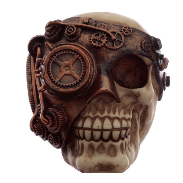 Home Decor~Steam Punk SKULL Ornament Fantasy Figurine Sculpture Gothic Cogs Pagan Wiccan