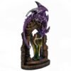 Fairy Collection~Green Angel Fairy With Purple Dragon In LED Lit Arch Figurine Statue 15"H New!