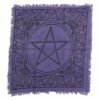 Witchcraft~Purple Black Pentagram Pentacle Cotton Altar Tarot Cloth 18" X 18"
