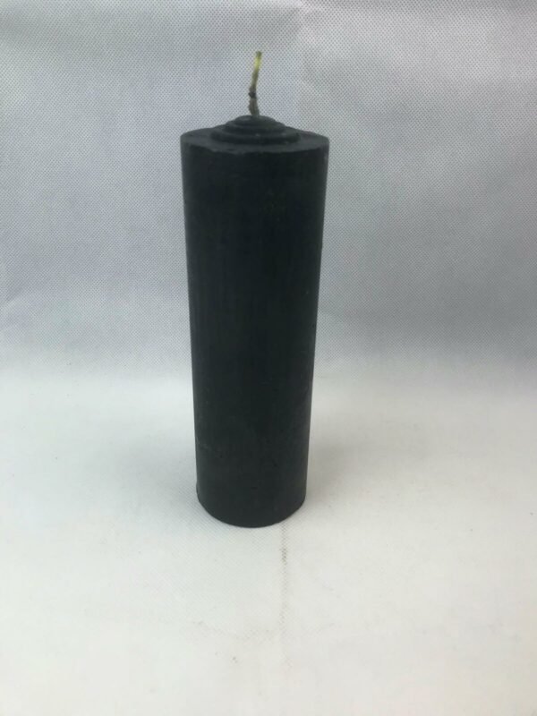 Magic Candle~Black 7 Day Pullout Candle In Glass / Refillable / Unscented Magic Pagan Wicca