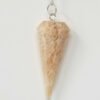 Magicun Stone~Peach Moonstone Pendulum with Chain, Faceted (Natural Crystal Stone)
