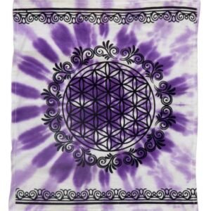 Witchcraft~Purple Tie Dye Flower Of Life Altar Table Cloth 36" X 36" 100% Cotton
