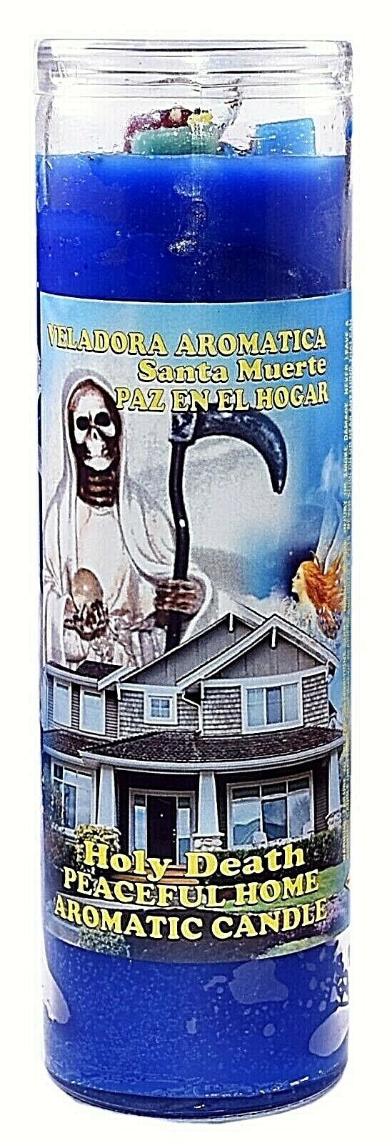 CANDLE COCKTAIL AROMATIC HOLY DEATH PEACEFUL HOME-STA. MUERTE PAZ EN EL HOGAR