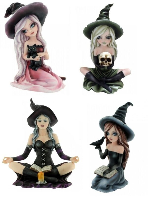 Magicun Giftware~Nemesis Zelda Rosa Aradia Regan Witch Fairy Figurine Skull Ornament Cat Decor