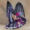Fairy Collection~Pink Sleeping Fairy With Purple Dragon Figurine Statue 13.75" Long New In Box!