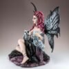 Fairy Collection~Gothic Black Fairy With Snowy Owls Figurine Statue 12.5" Wingspan New In Box!