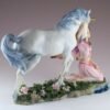 Fairy Collection~Pink Fairy With Unicorn Figurine 9" Long Highly Detailed Polystone Statue New!