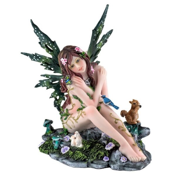 Fairy Collection~Dream Eden Fairy With Bird, Butterfly,Squirrel, Rabbit 7" High Resin Statue New!