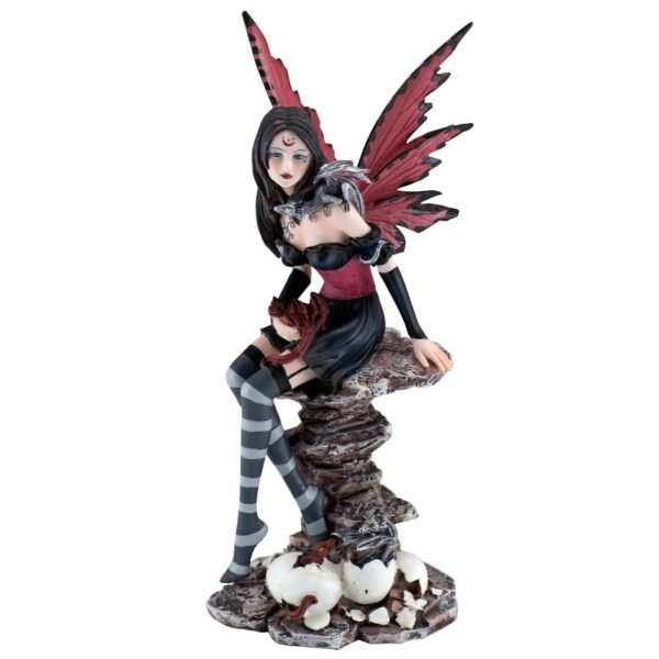 Fairy Collection~Red Fairy With Hatching Baby Dragons Figurine Statue 9.75" High Resin New In Box