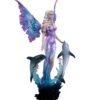 Fairy Collection~Fairy In Water With Splashing Dolphins Figurine 16"H Resin Statue New!
