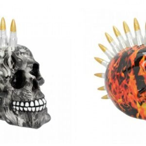 Magicun Giftware~Nemesis Soul Inferno Bullet Mohawk Skull Ornament Figurine Biker Gothic Decor