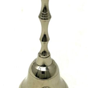 Witchcraft~Silver Tone Brass Altar Bell Pentacle Pentagram 5" Wicca